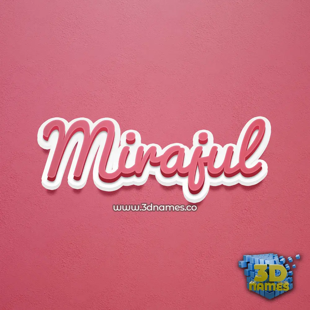 mirajul in Red Scribble style - 3D name wallpaper