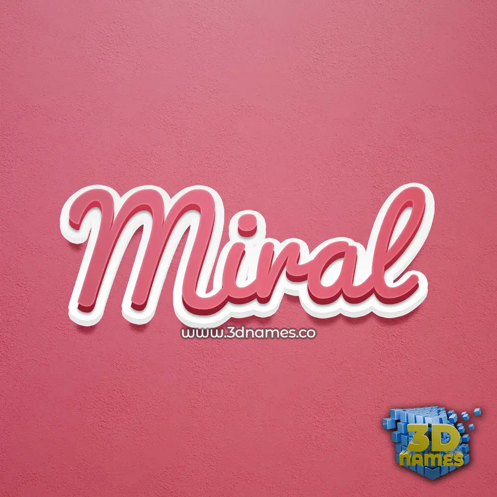 miral in Red Scribble style - 3D name wallpaper