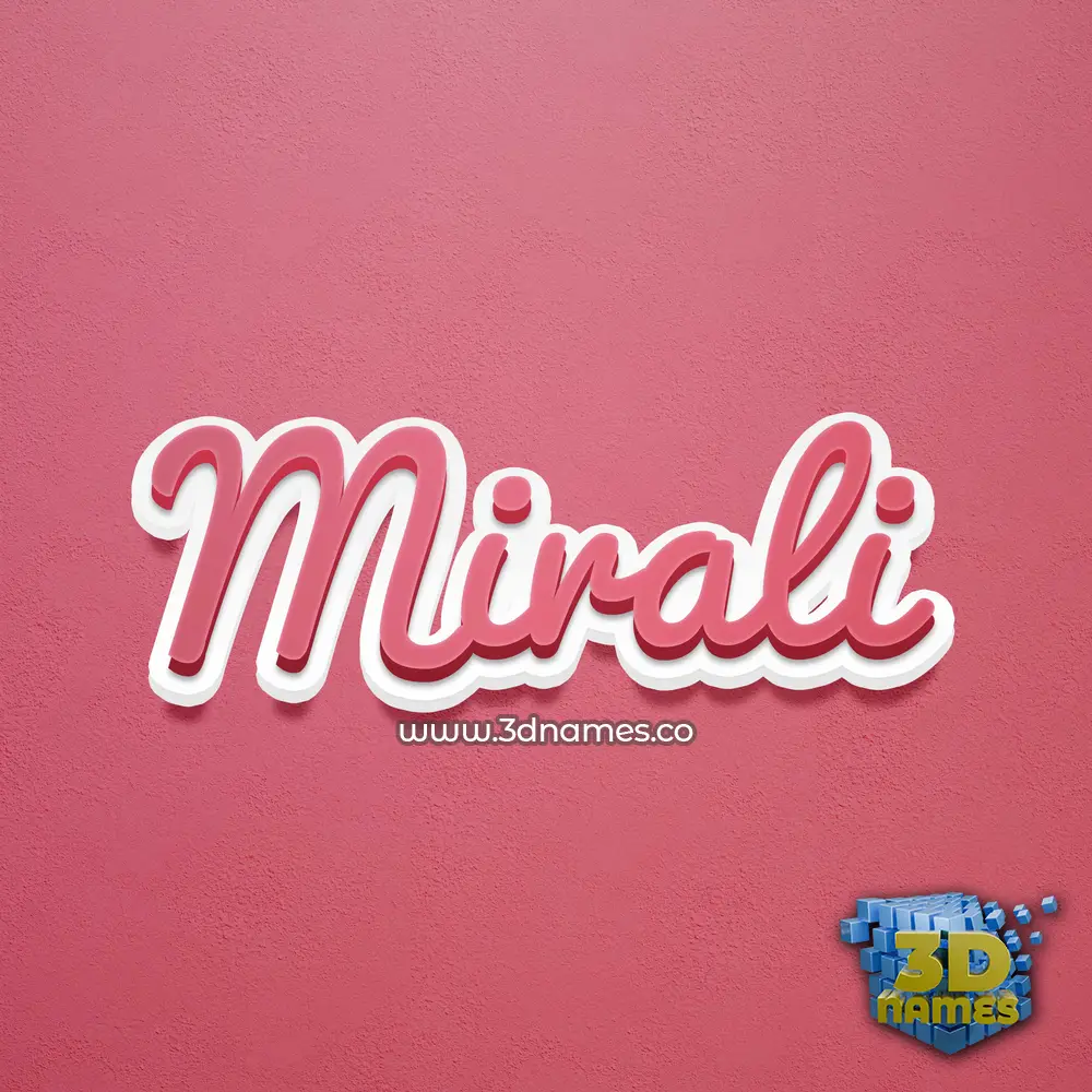 mirali in Red Scribble style - 3D name wallpaper
