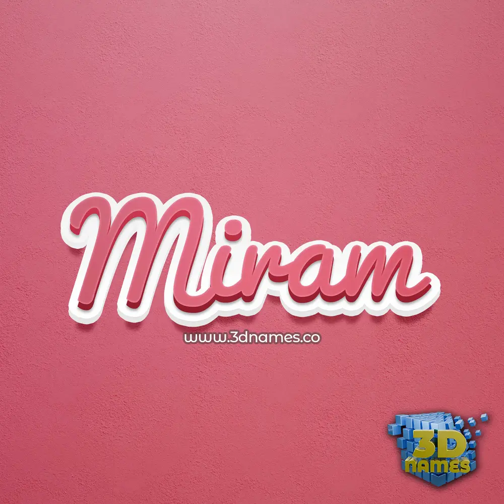 miram in Red Scribble style - 3D name wallpaper