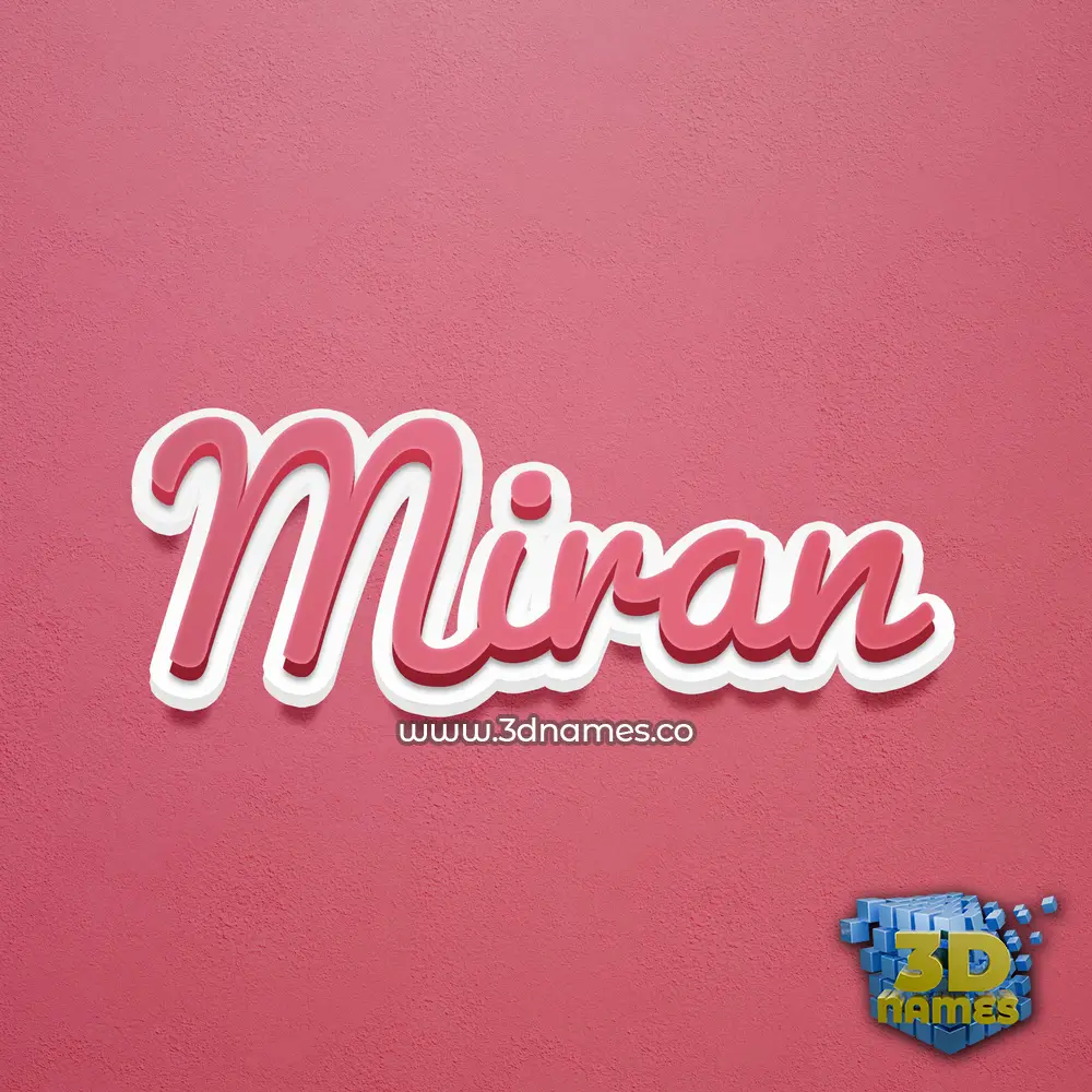 miran in Red Scribble style - 3D name wallpaper