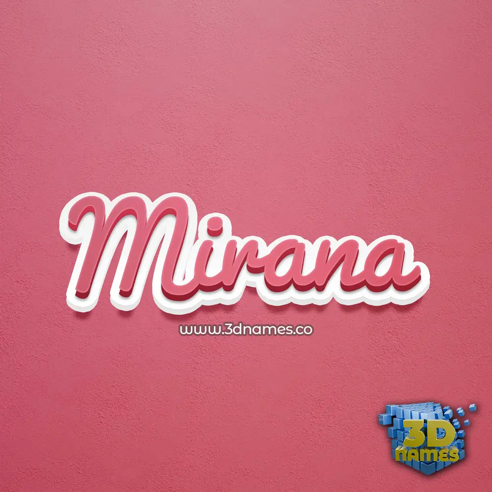 mirana in Red Scribble style - 3D name wallpaper