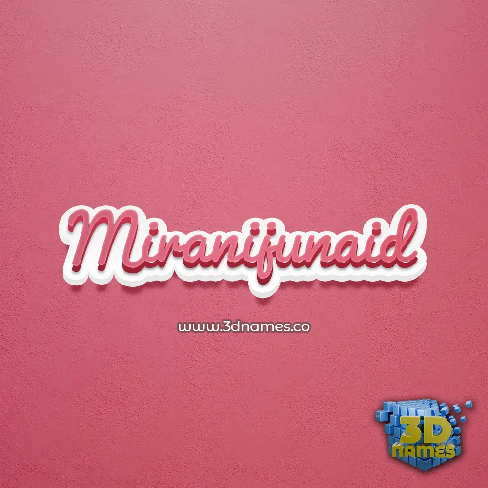 miranijunaid in Red Scribble style - 3D name wallpaper