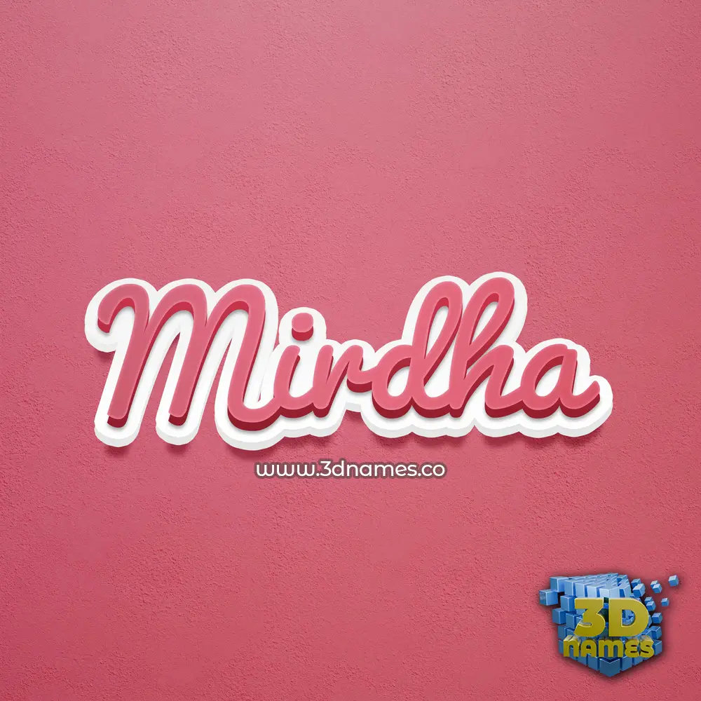 mirdha in Red Scribble style - 3D name wallpaper