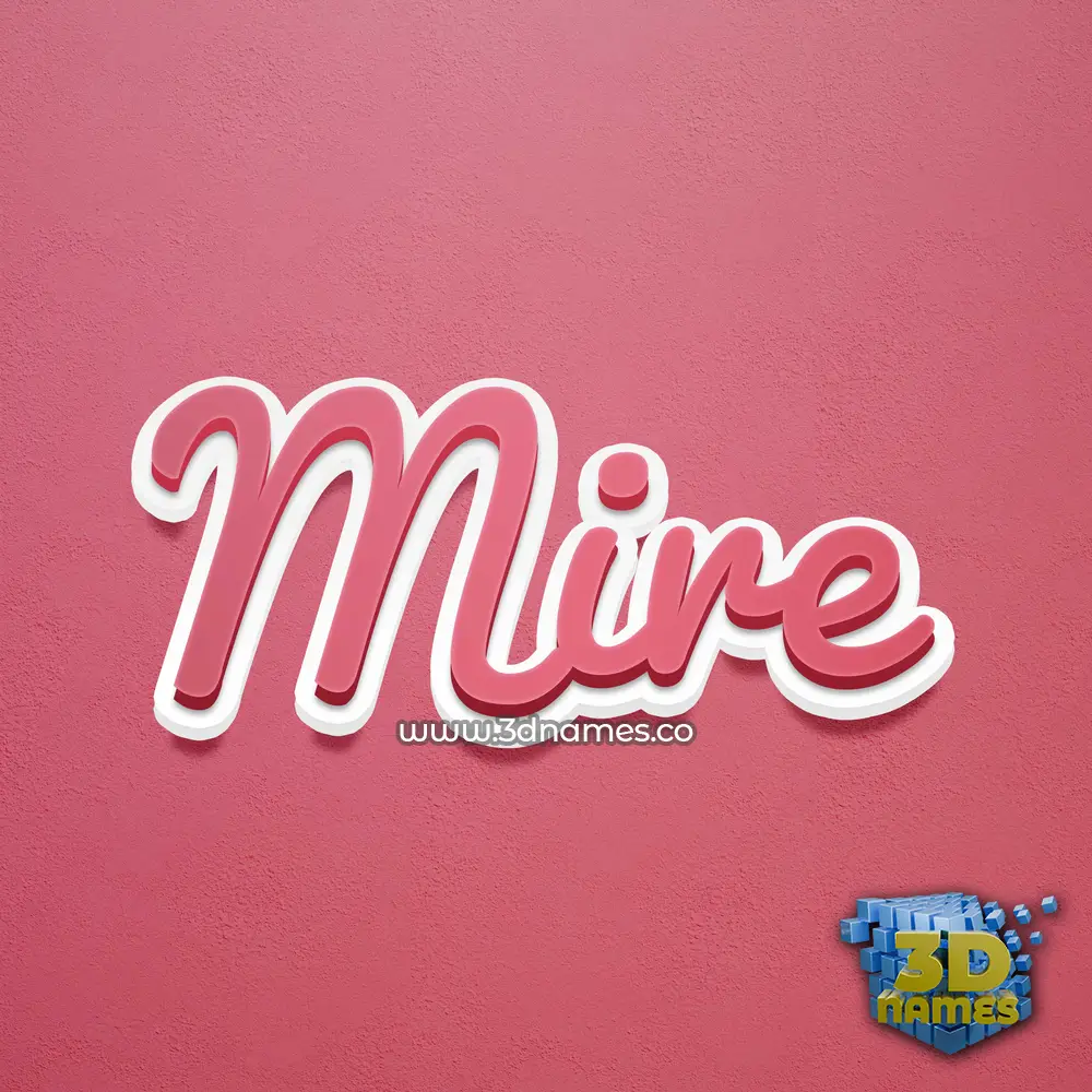 mire in Red Scribble style - 3D name wallpaper