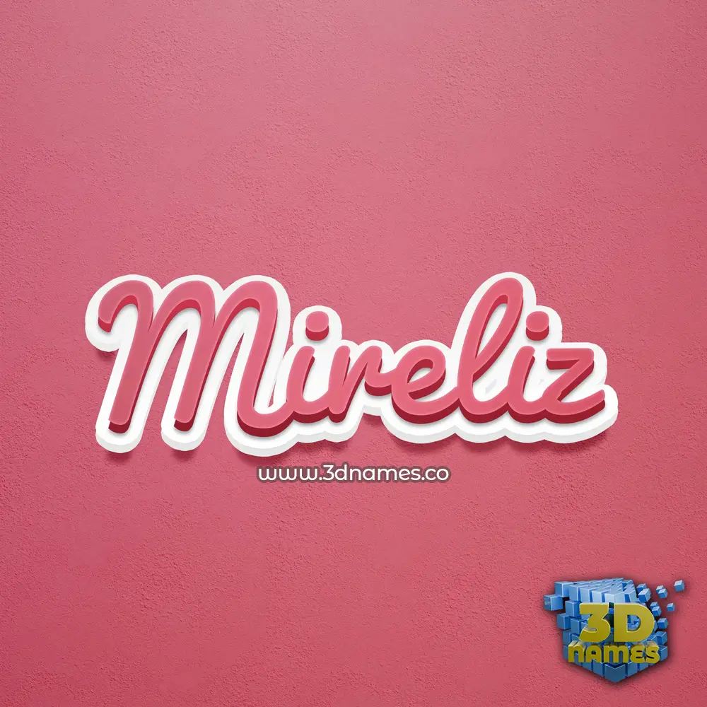 mireliz in Red Scribble style - 3D name wallpaper