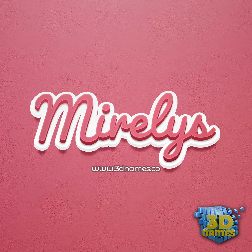 mirelys in Red Scribble style - 3D name wallpaper