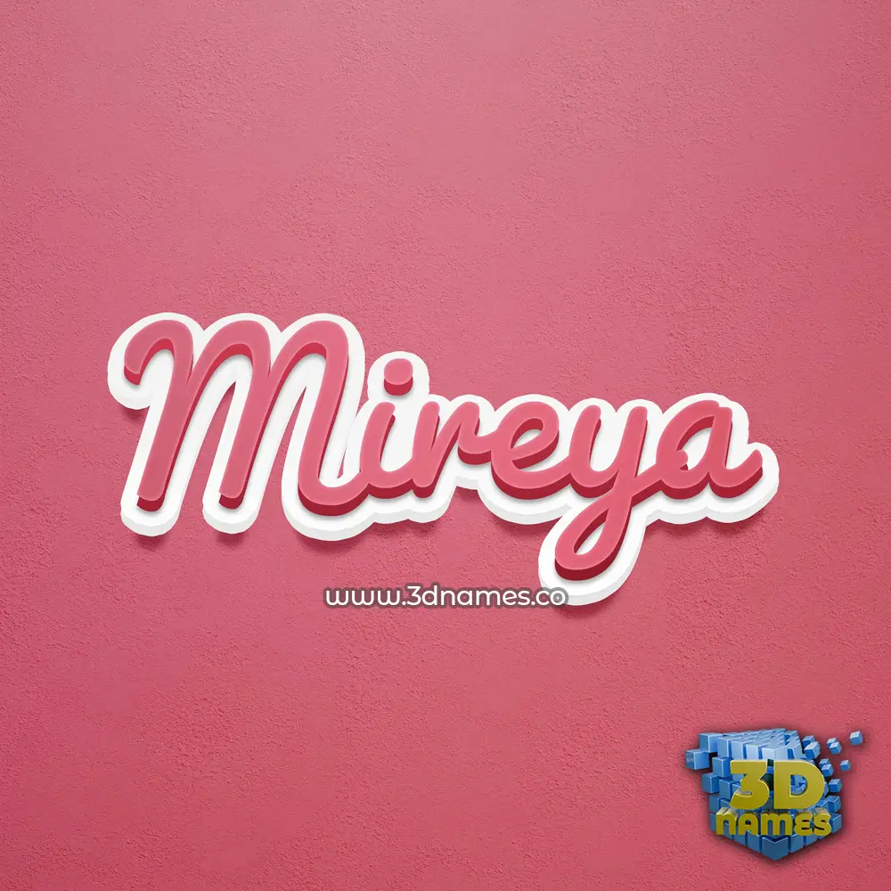 mireya in Red Scribble style - 3D name wallpaper
