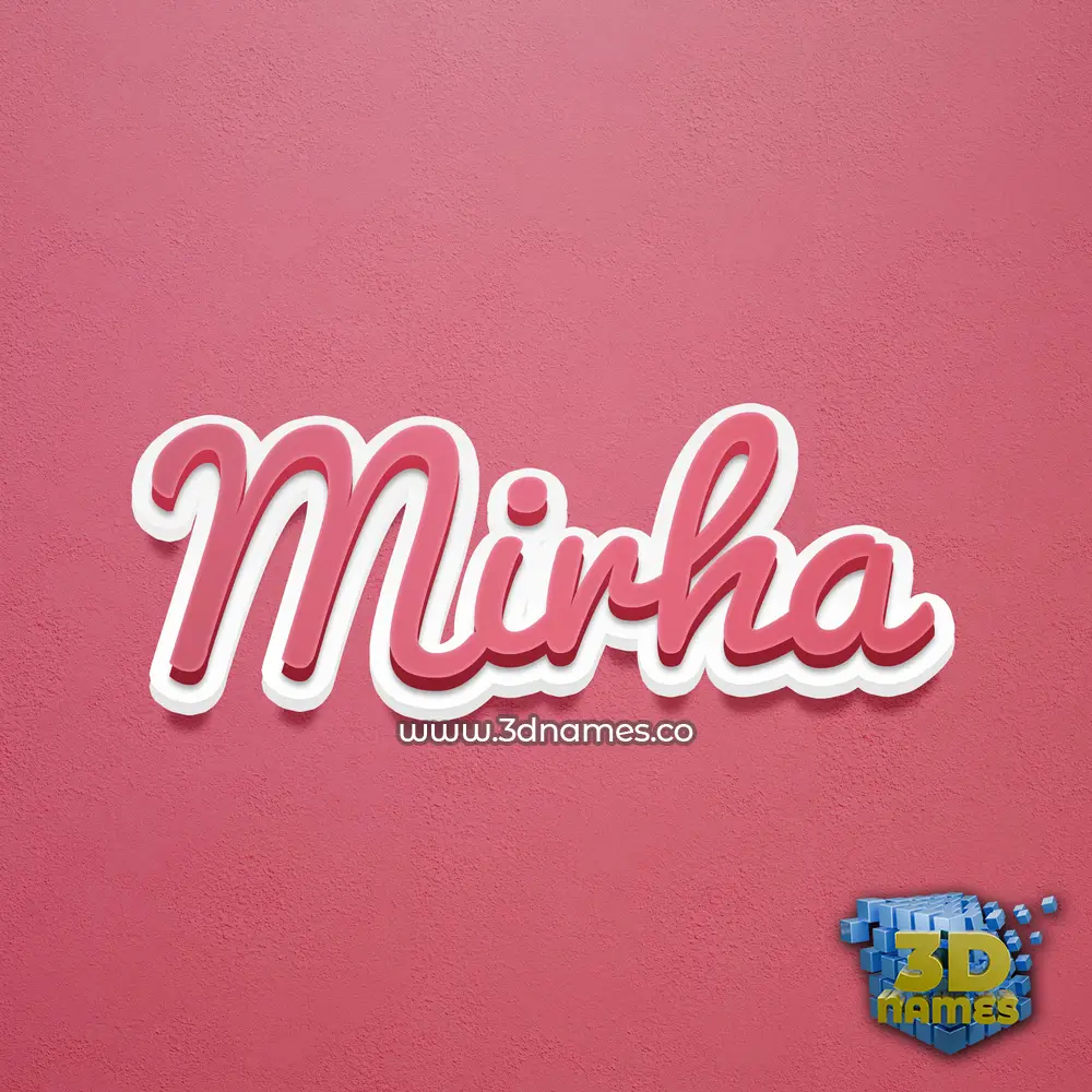 mirha in Red Scribble style - 3D name wallpaper