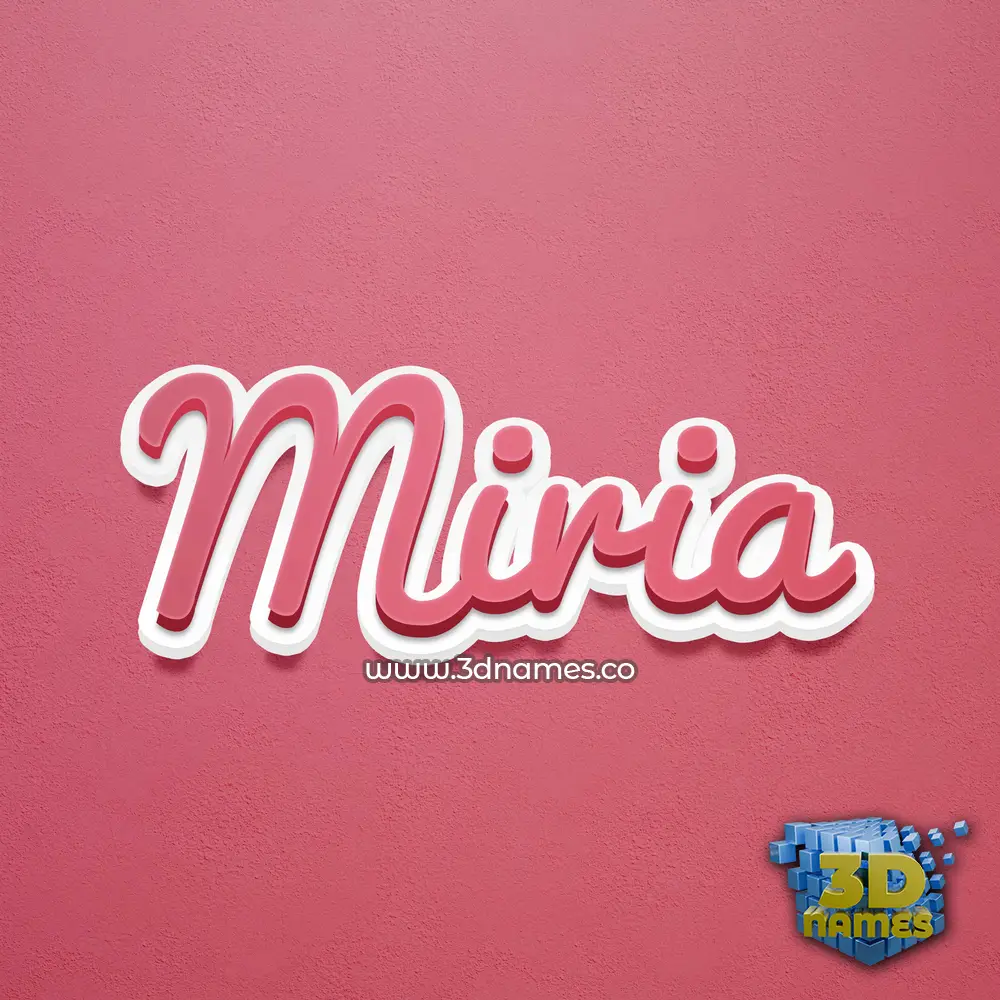 miria in Red Scribble style - 3D name wallpaper