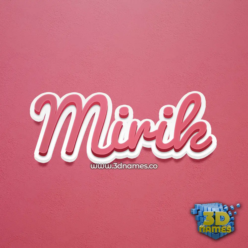 mirik in Red Scribble style - 3D name wallpaper
