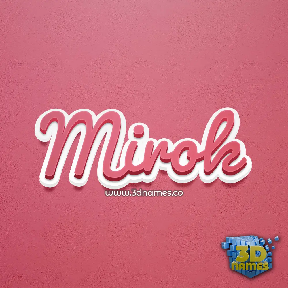 mirok in Red Scribble style - 3D name wallpaper