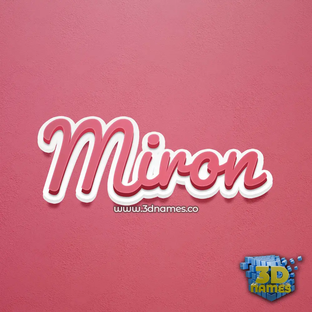 miron in Red Scribble style - 3D name wallpaper