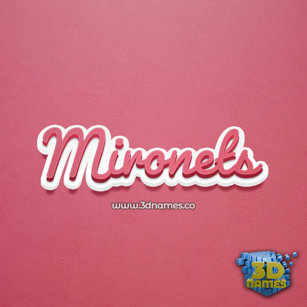 mironets in Red Scribble style - 3D name wallpaper