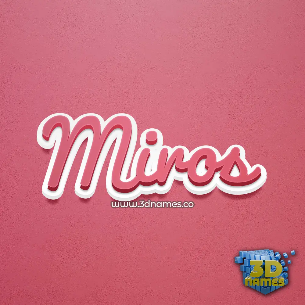 miros in Red Scribble style - 3D name wallpaper