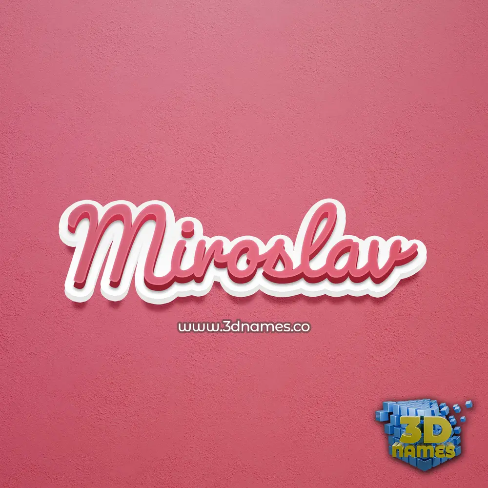 miroslav in Red Scribble style - 3D name wallpaper