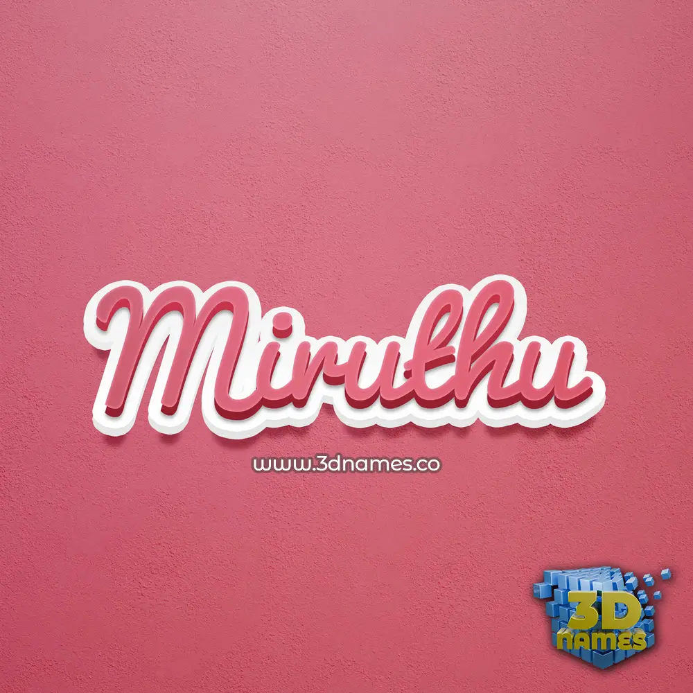 miruthu in Red Scribble style - 3D name wallpaper