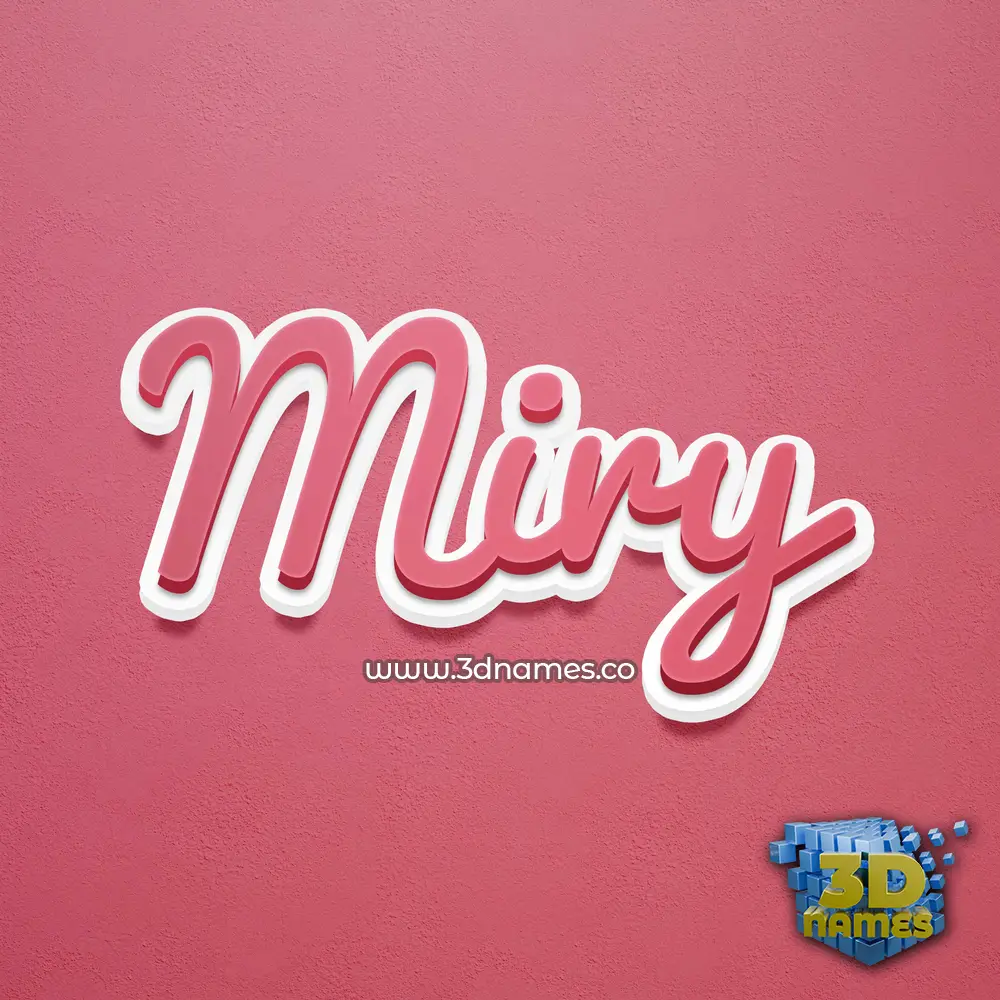 miry in Red Scribble style - 3D name wallpaper