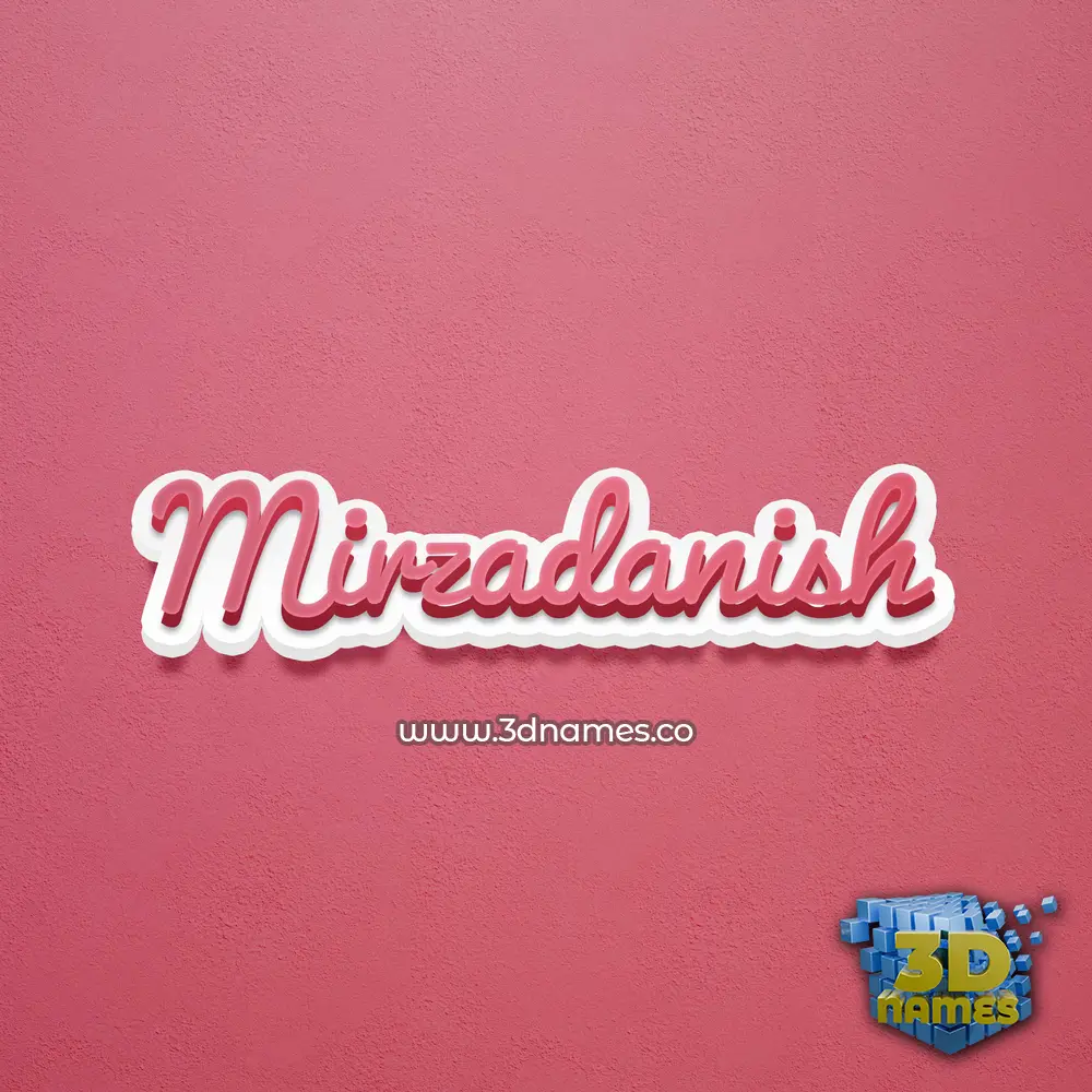 mirzadanish in Red Scribble style - 3D name wallpaper
