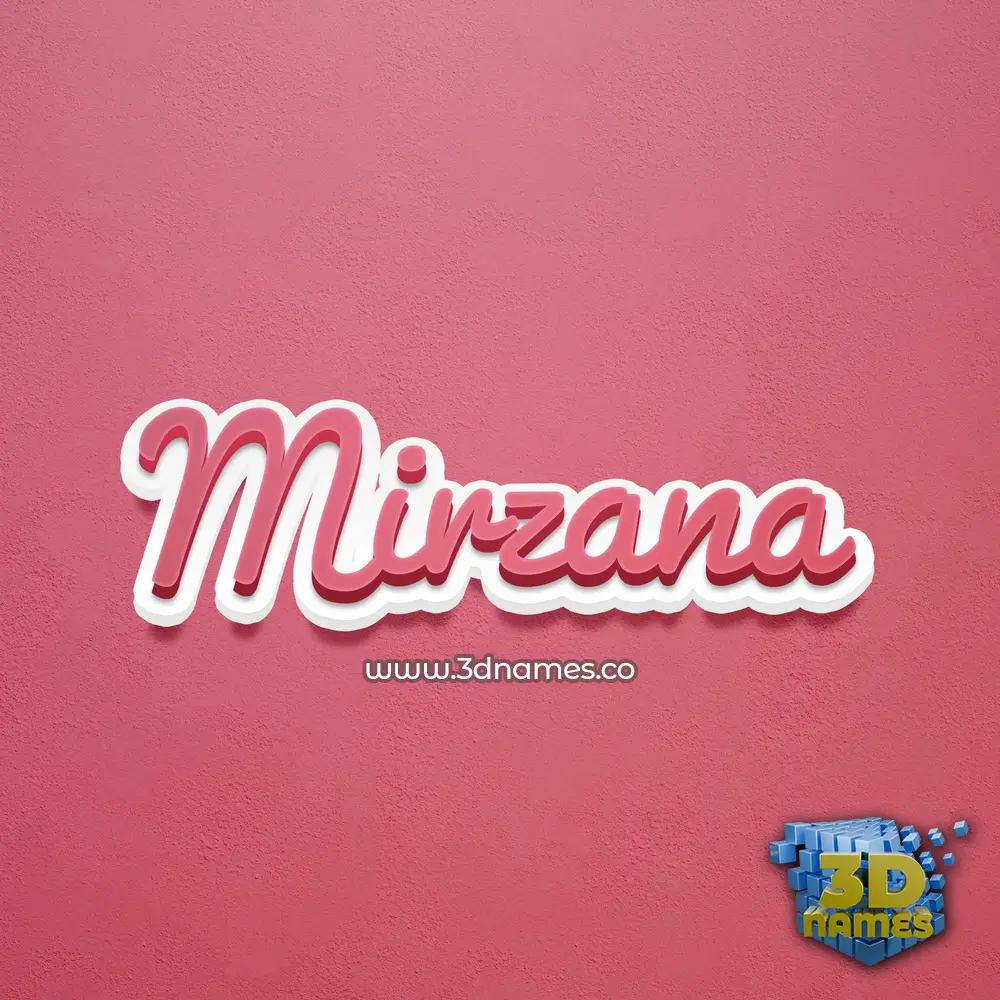 mirzana in Red Scribble style - 3D name wallpaper