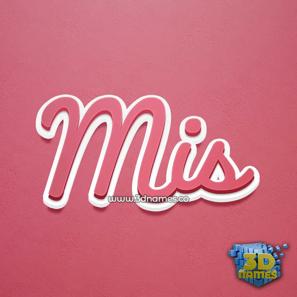 mis in Red Scribble style - 3D name wallpaper