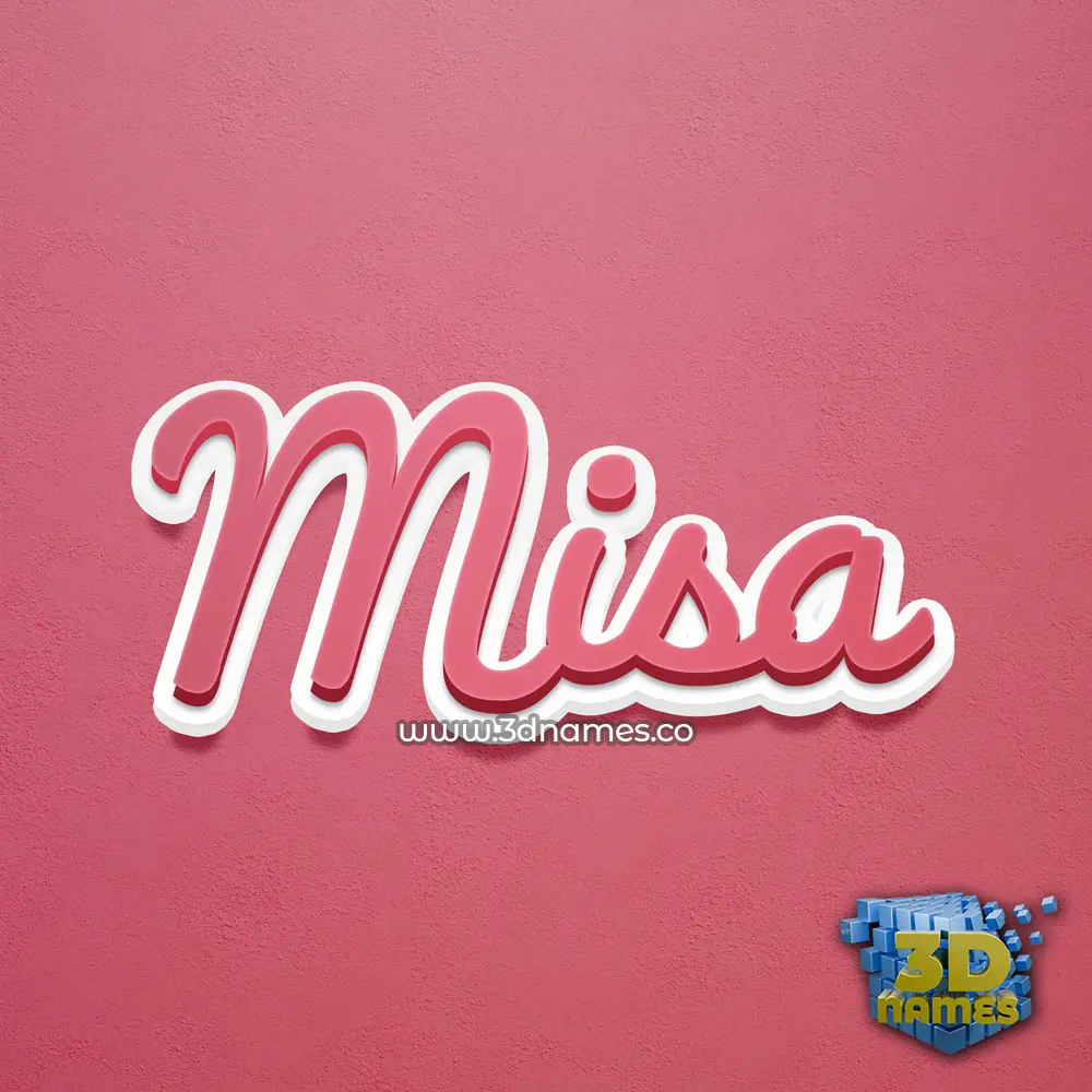 misa in Red Scribble style - 3D name wallpaper