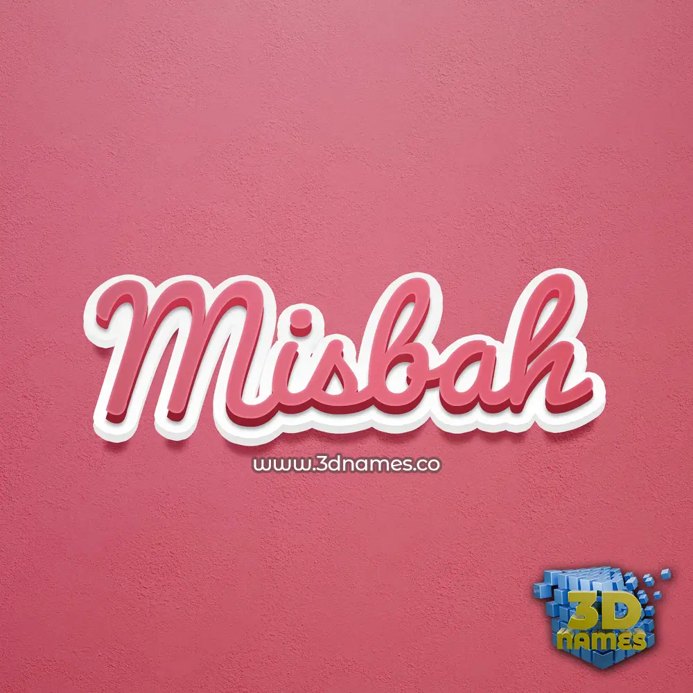 misbah in Red Scribble style - 3D name wallpaper