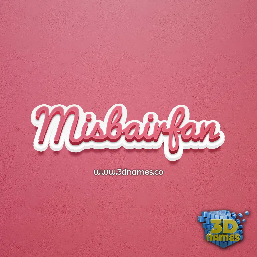 misbairfan in Red Scribble style - 3D name wallpaper