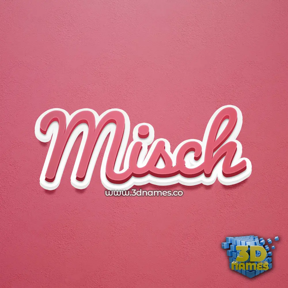 misch in Red Scribble style - 3D name wallpaper