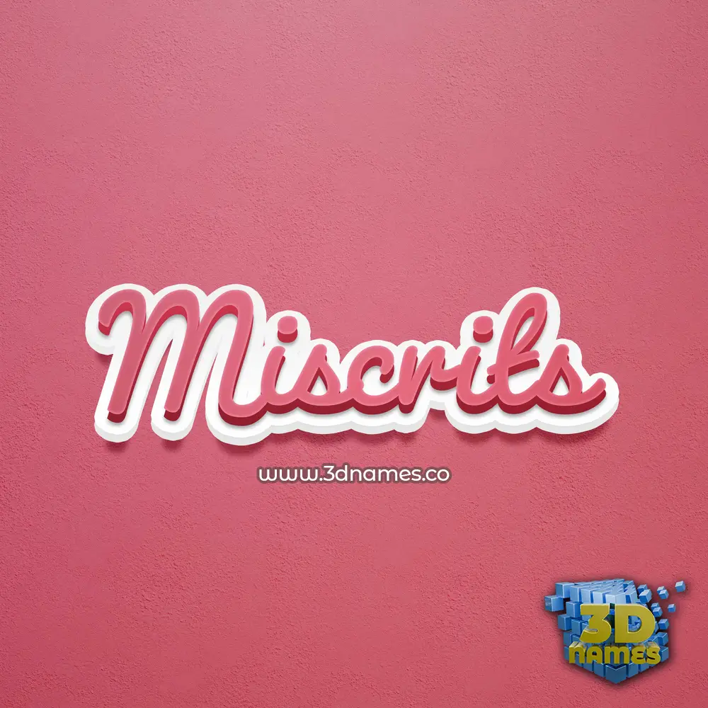 miscrits in Red Scribble style - 3D name wallpaper