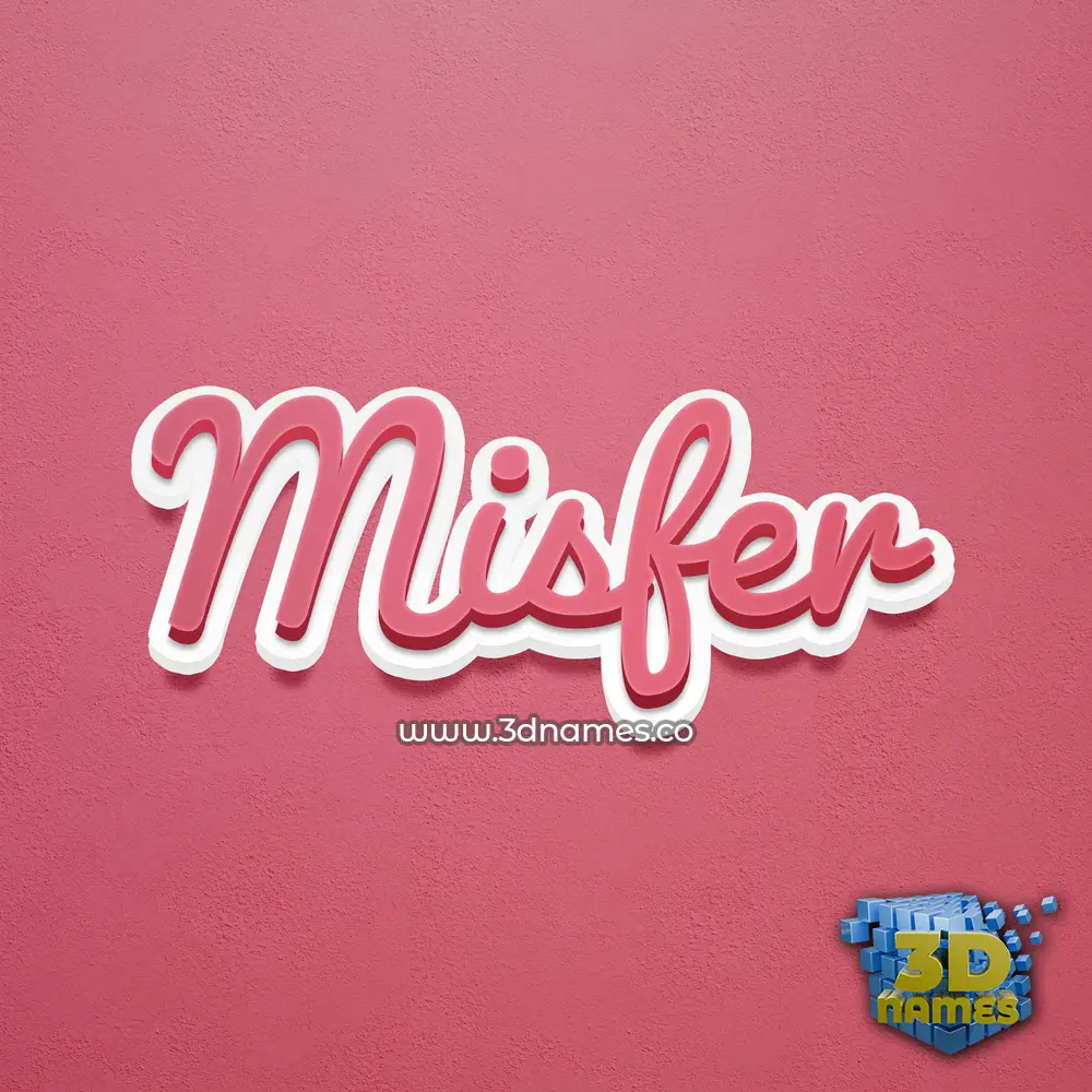 misfer in Red Scribble style - 3D name wallpaper