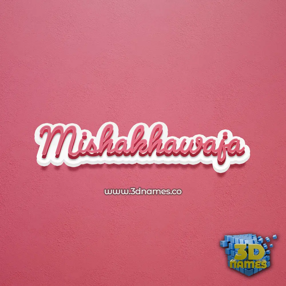 mishakhawaja in Red Scribble style - 3D name wallpaper