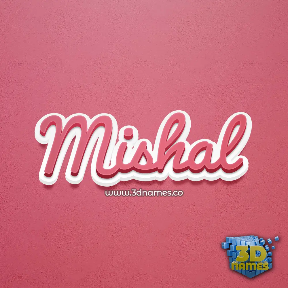 mishal in Red Scribble style - 3D name wallpaper