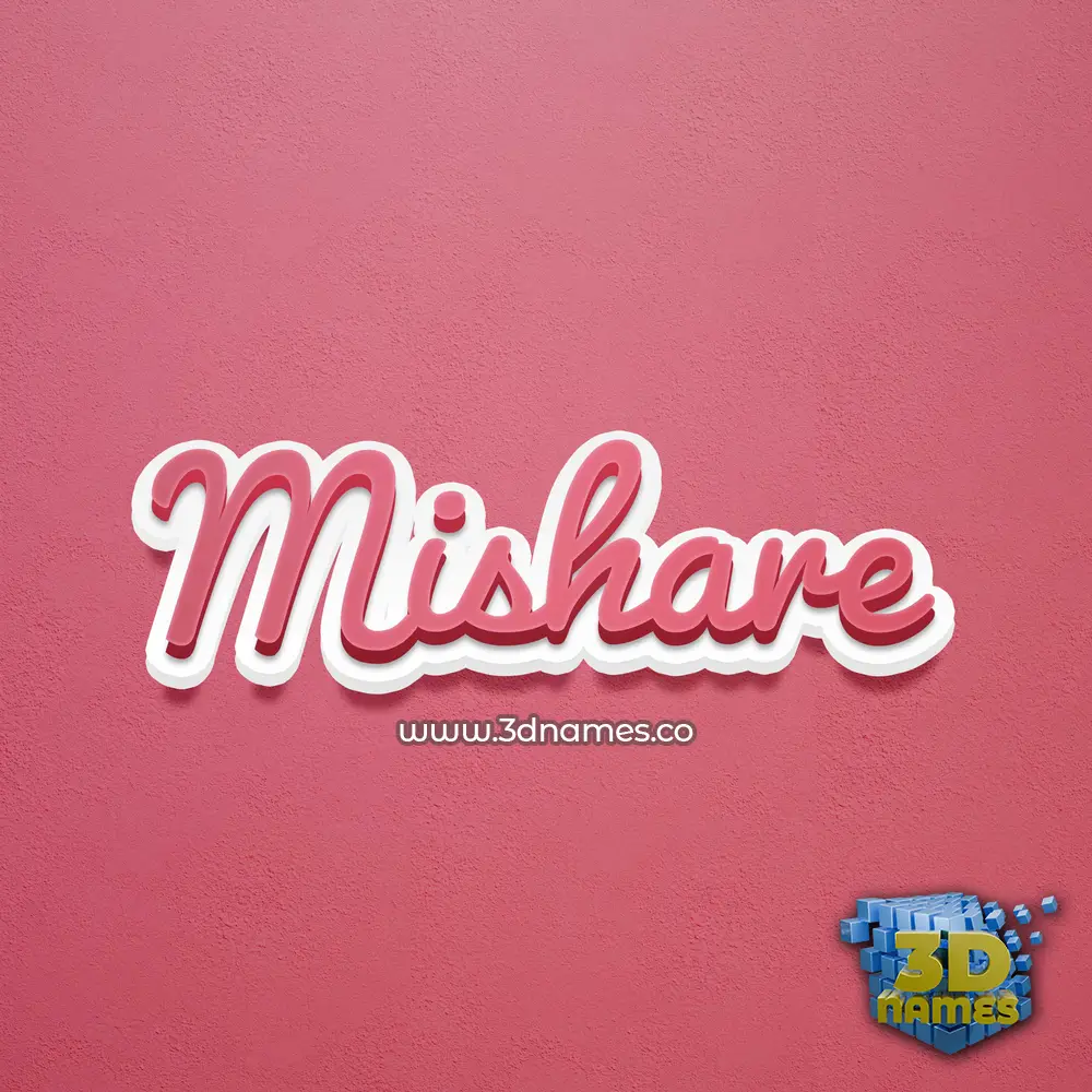 mishare in Red Scribble style - 3D name wallpaper