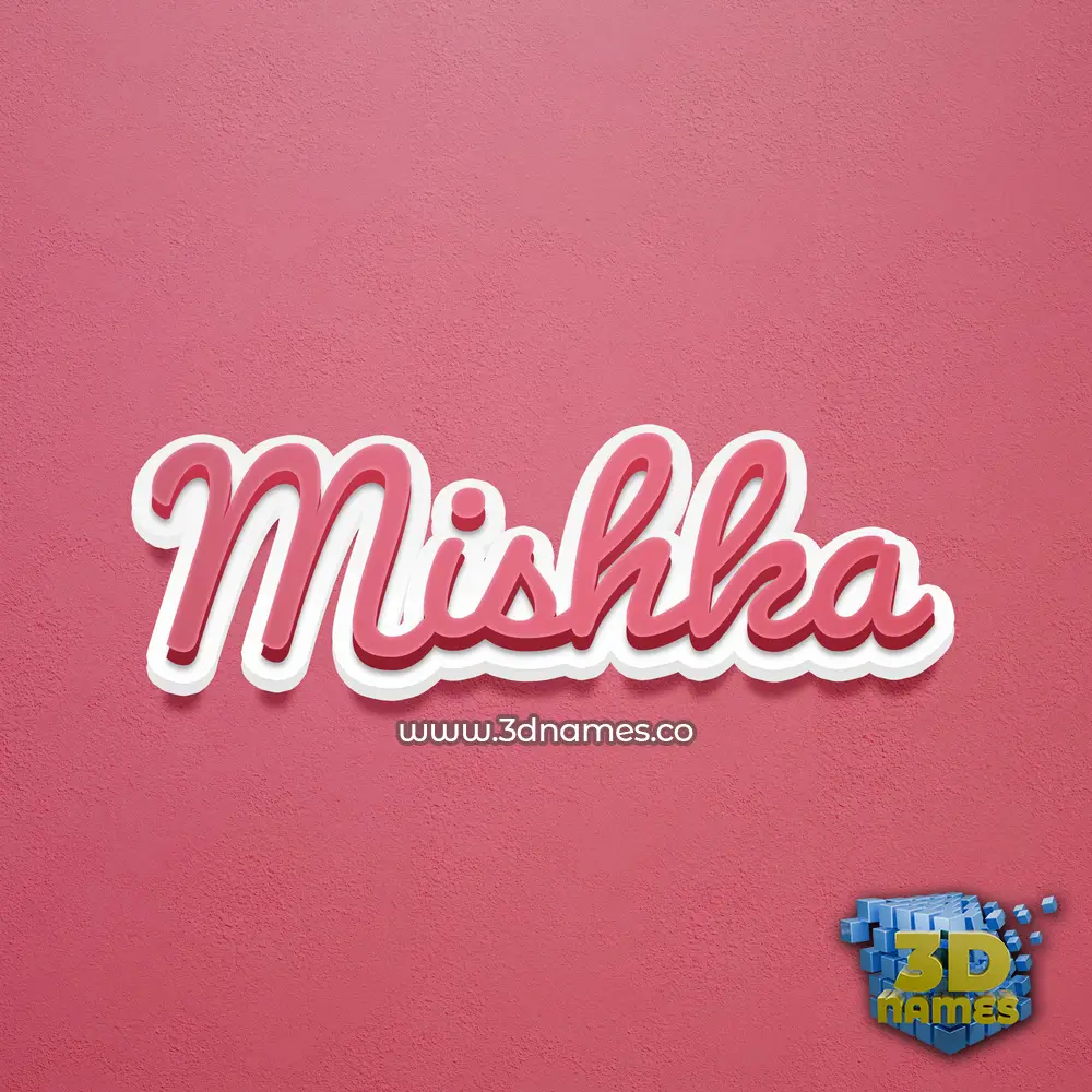 mishka in Red Scribble style - 3D name wallpaper