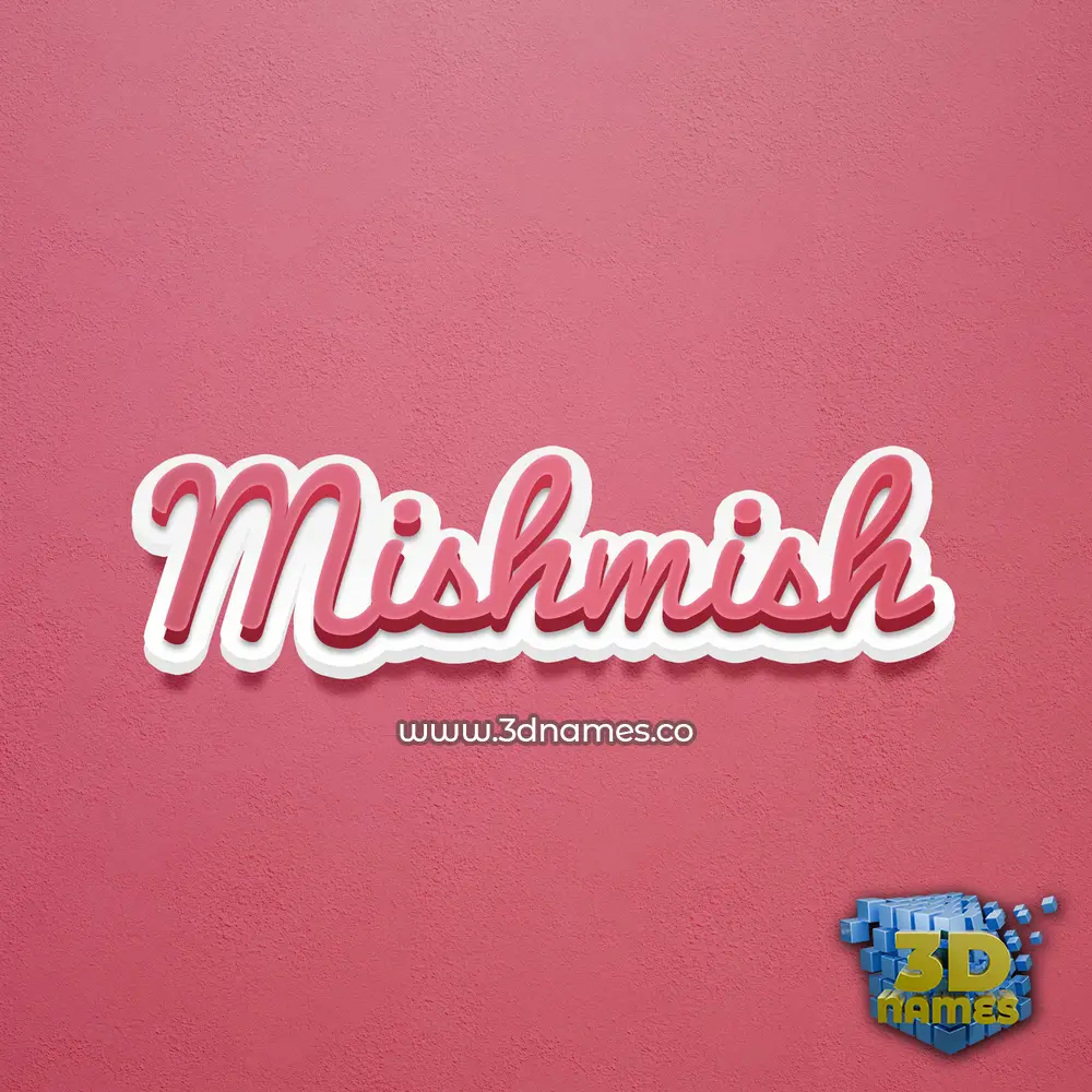 mishmish in Red Scribble style - 3D name wallpaper