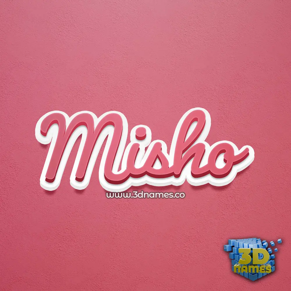 misho in Red Scribble style - 3D name wallpaper