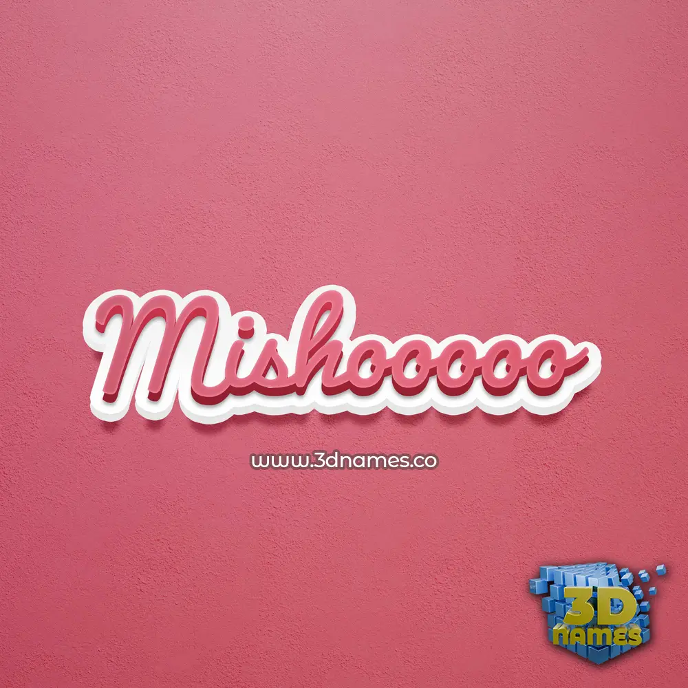 mishooooo in Red Scribble style - 3D name wallpaper