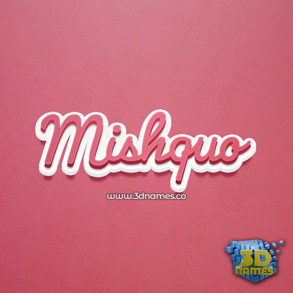 mishquo in Red Scribble style - 3D name wallpaper