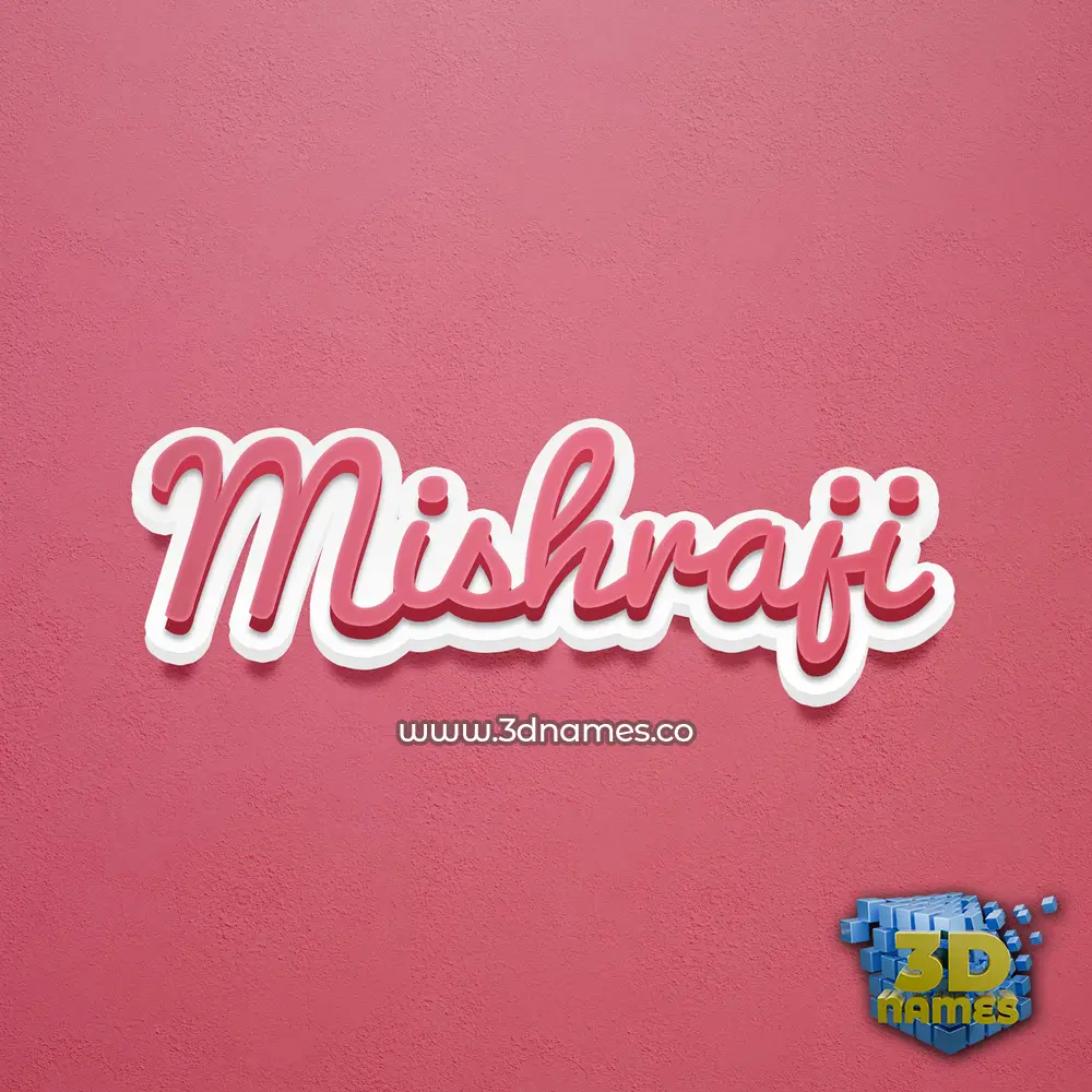 mishraji in Red Scribble style - 3D name wallpaper