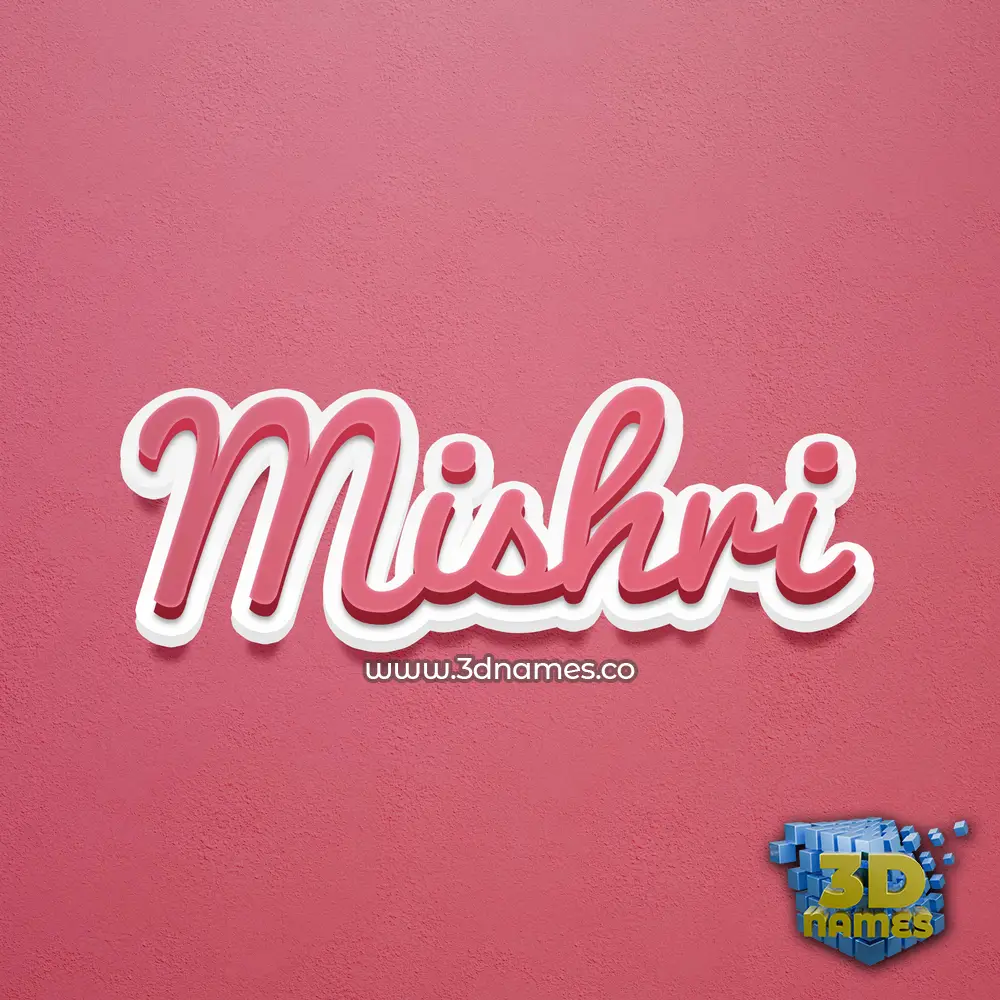 mishri in Red Scribble style - 3D name wallpaper