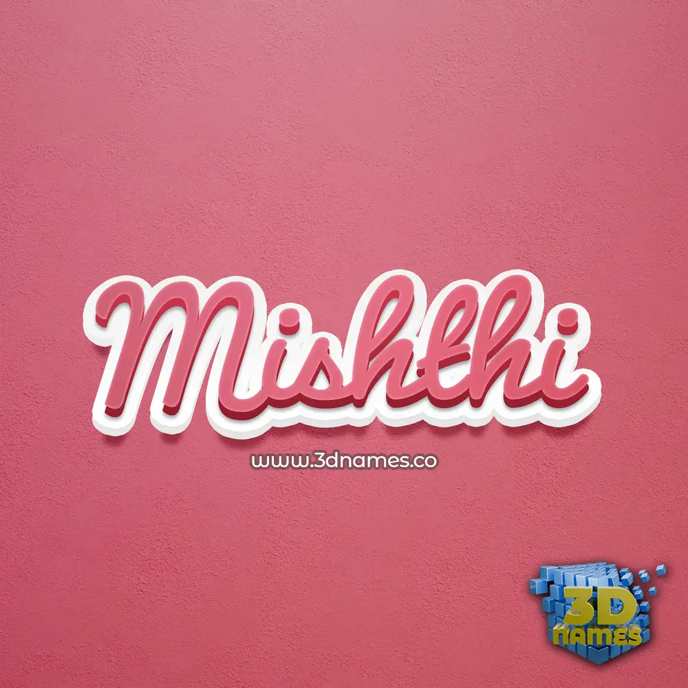 mishthi in Red Scribble style - 3D name wallpaper
