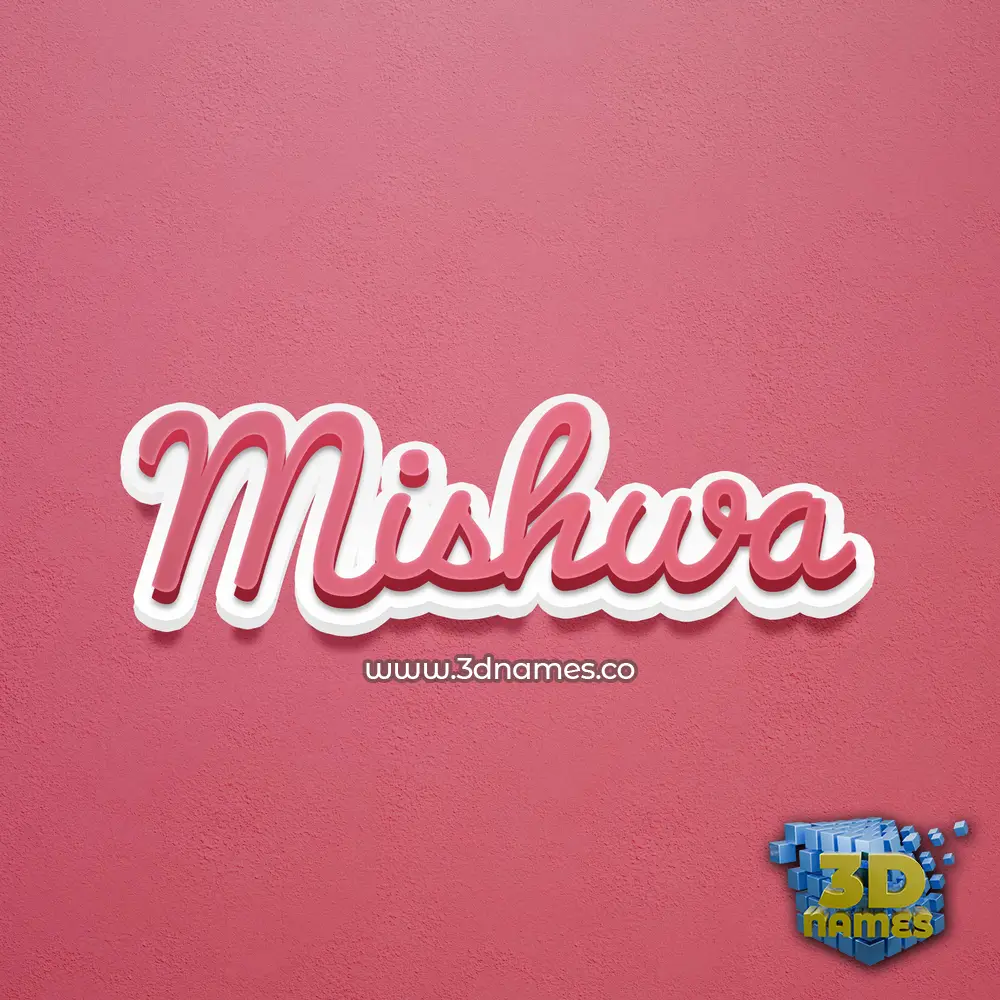 mishwa in Red Scribble style - 3D name wallpaper