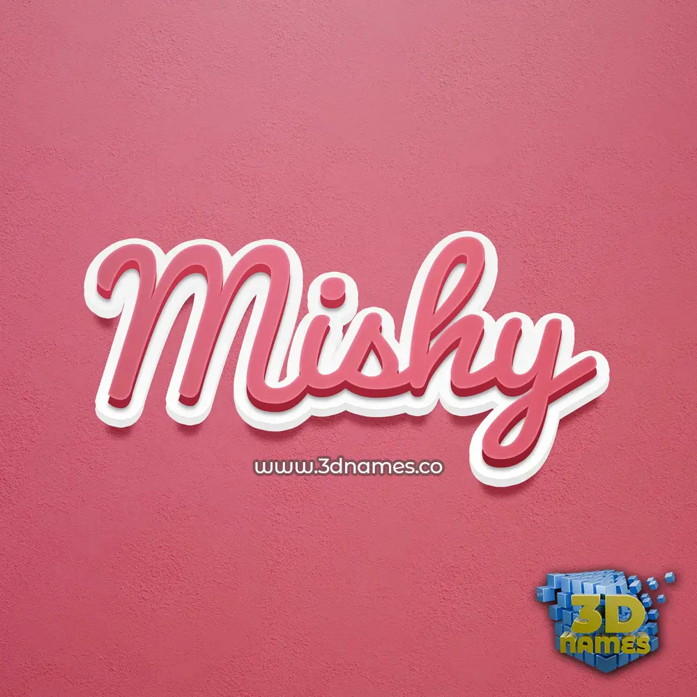 mishy in Red Scribble style - 3D name wallpaper