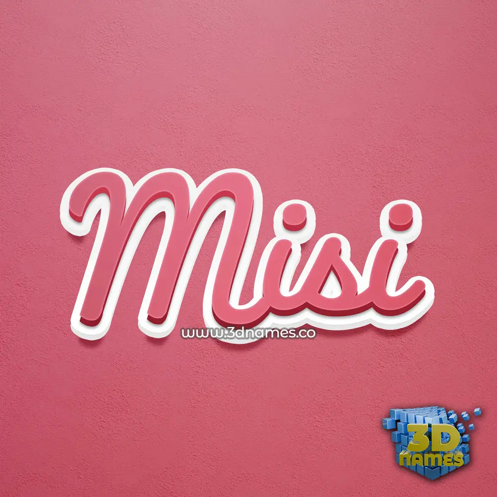 misi in Red Scribble style - 3D name wallpaper