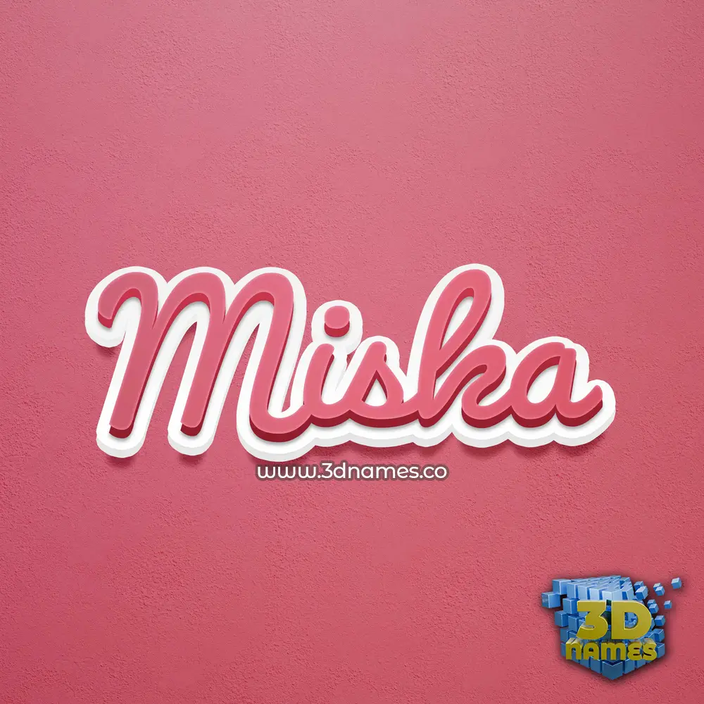miska in Red Scribble style - 3D name wallpaper