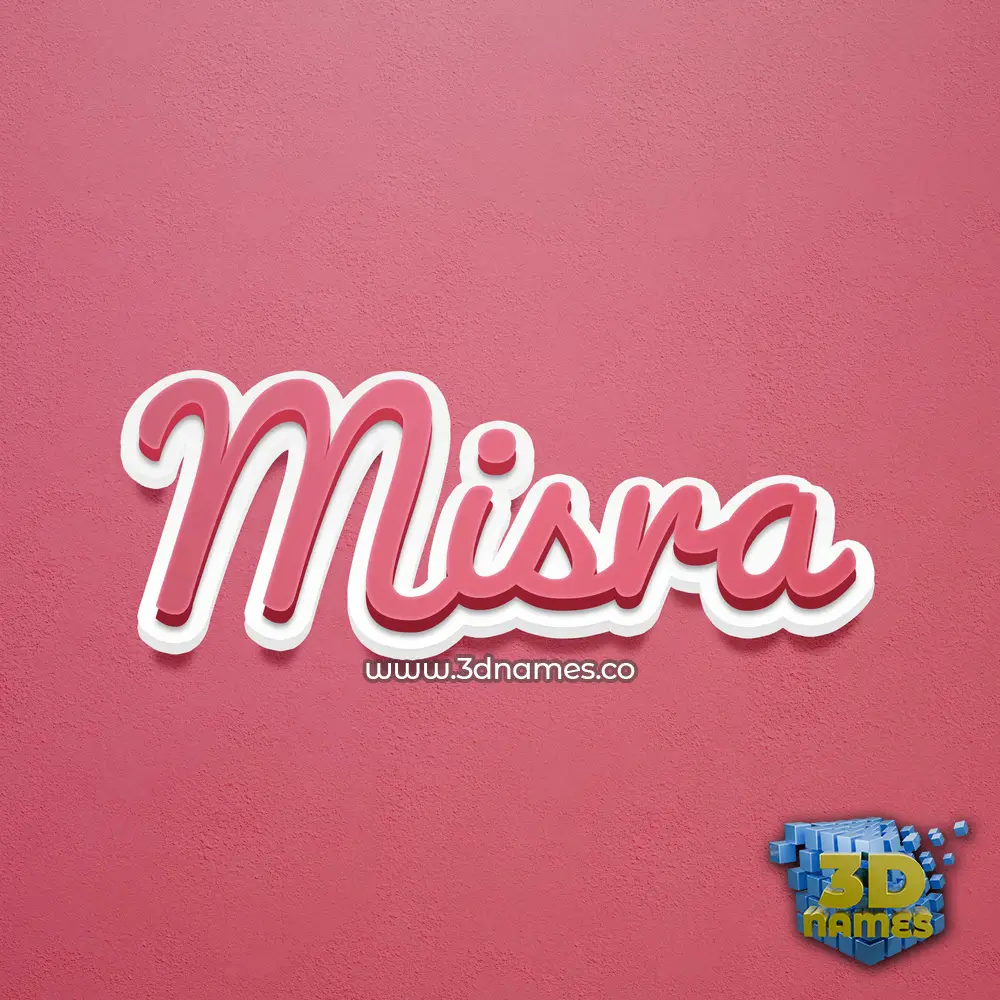 misra in Red Scribble style - 3D name wallpaper