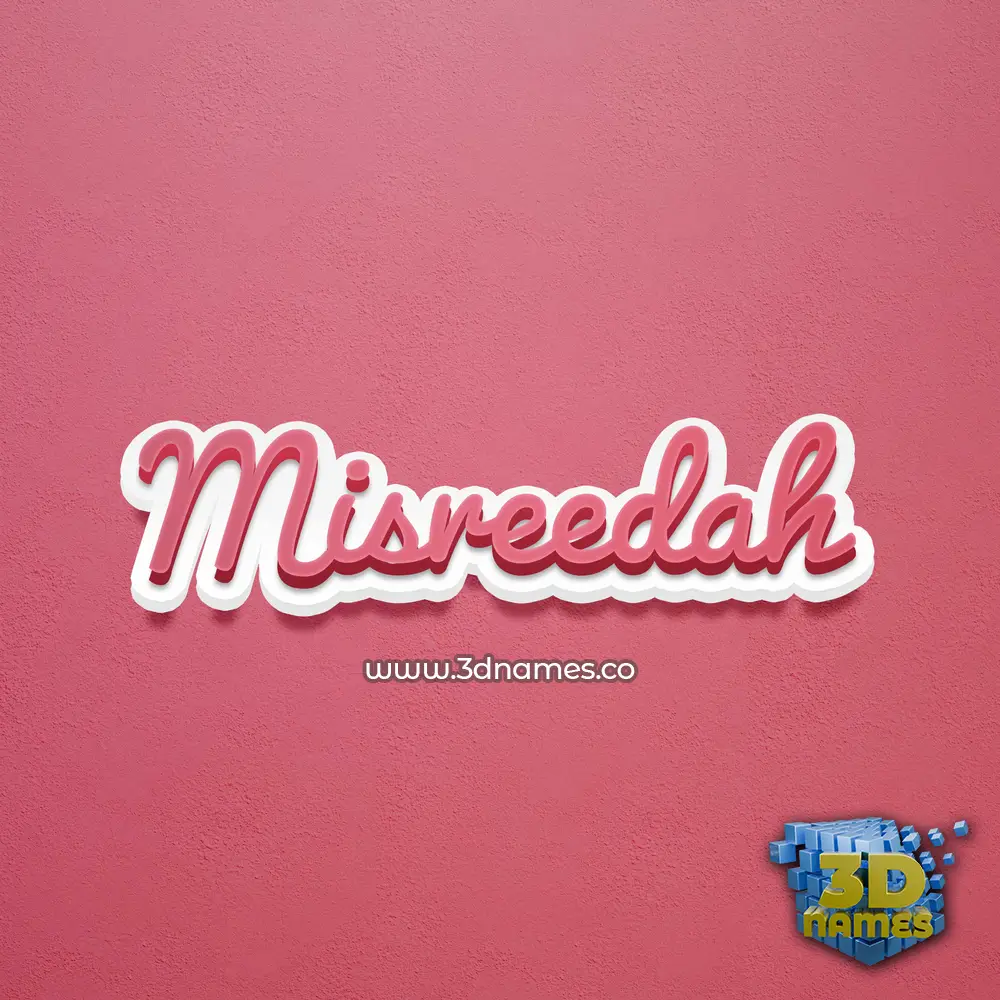 misreedah in Red Scribble style - 3D name wallpaper