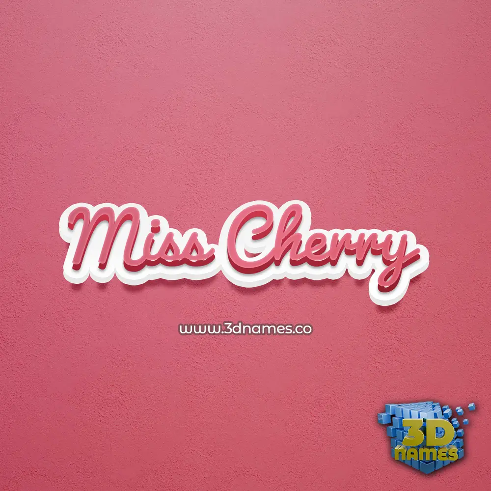 miss cherry in Red Scribble style - 3D name wallpaper