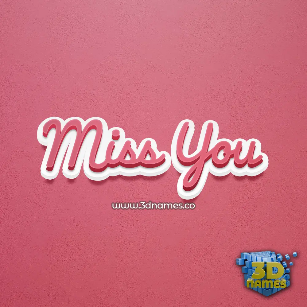 miss you in Red Scribble style - 3D name wallpaper